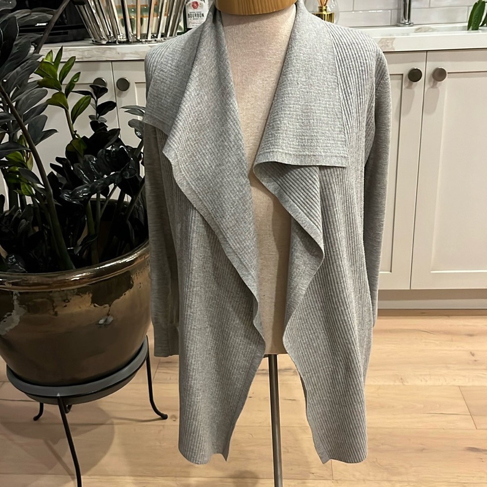 EUC light grey Theory open front shawl collar cardigan style Winxie T Reverie